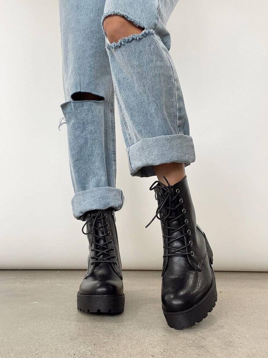 Lane 201 | Black Madison Combat Boots