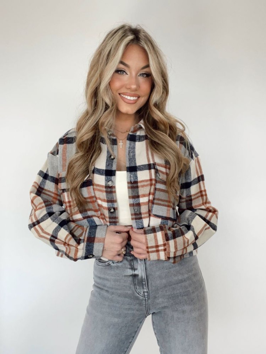 Lane 201 | Too Toasty Plaid Top