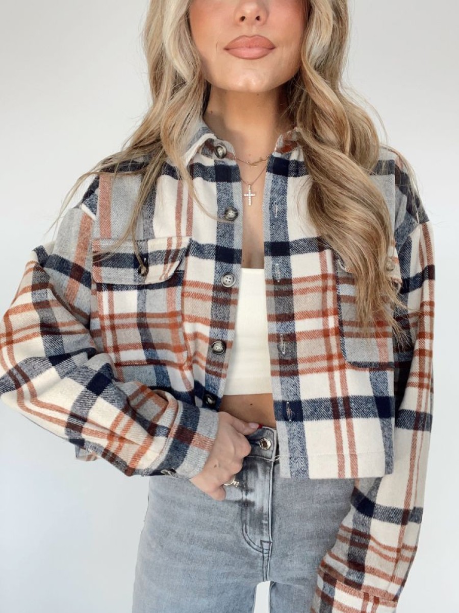 Lane 201 | Too Toasty Plaid Top