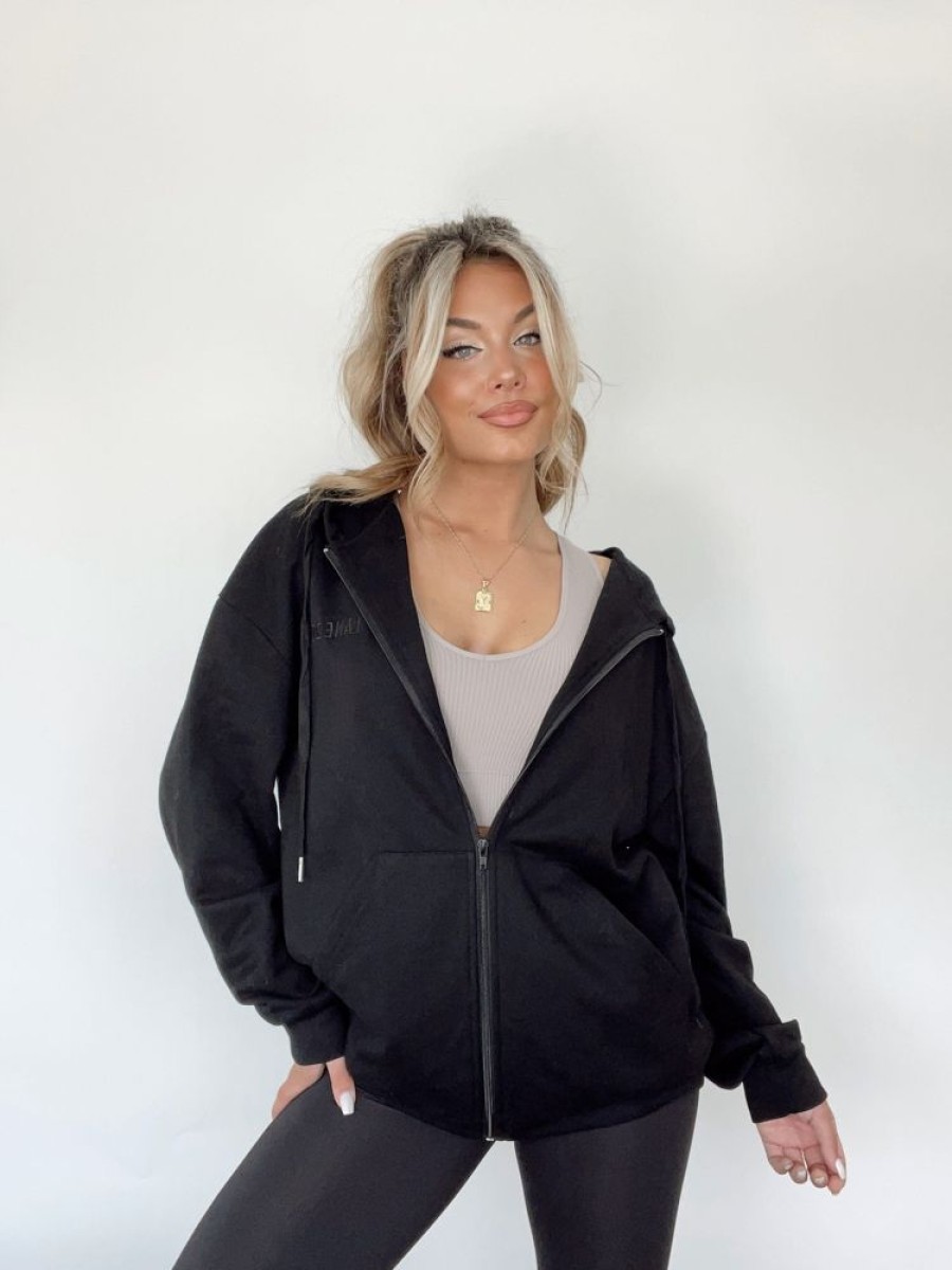 Lane 201 | Black Lane 201 Zip Up Hoodie