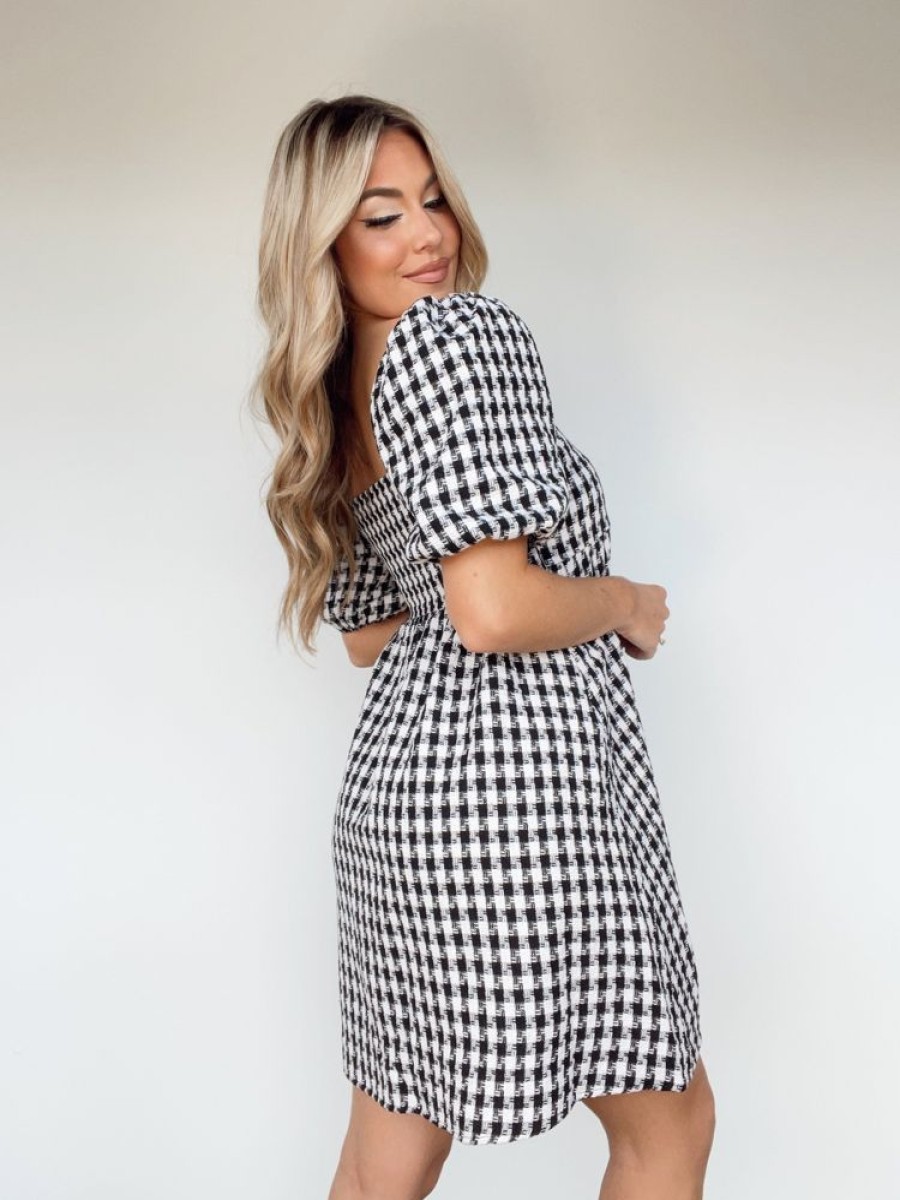 Lane 201 | Black Houndstooth Mini Dress