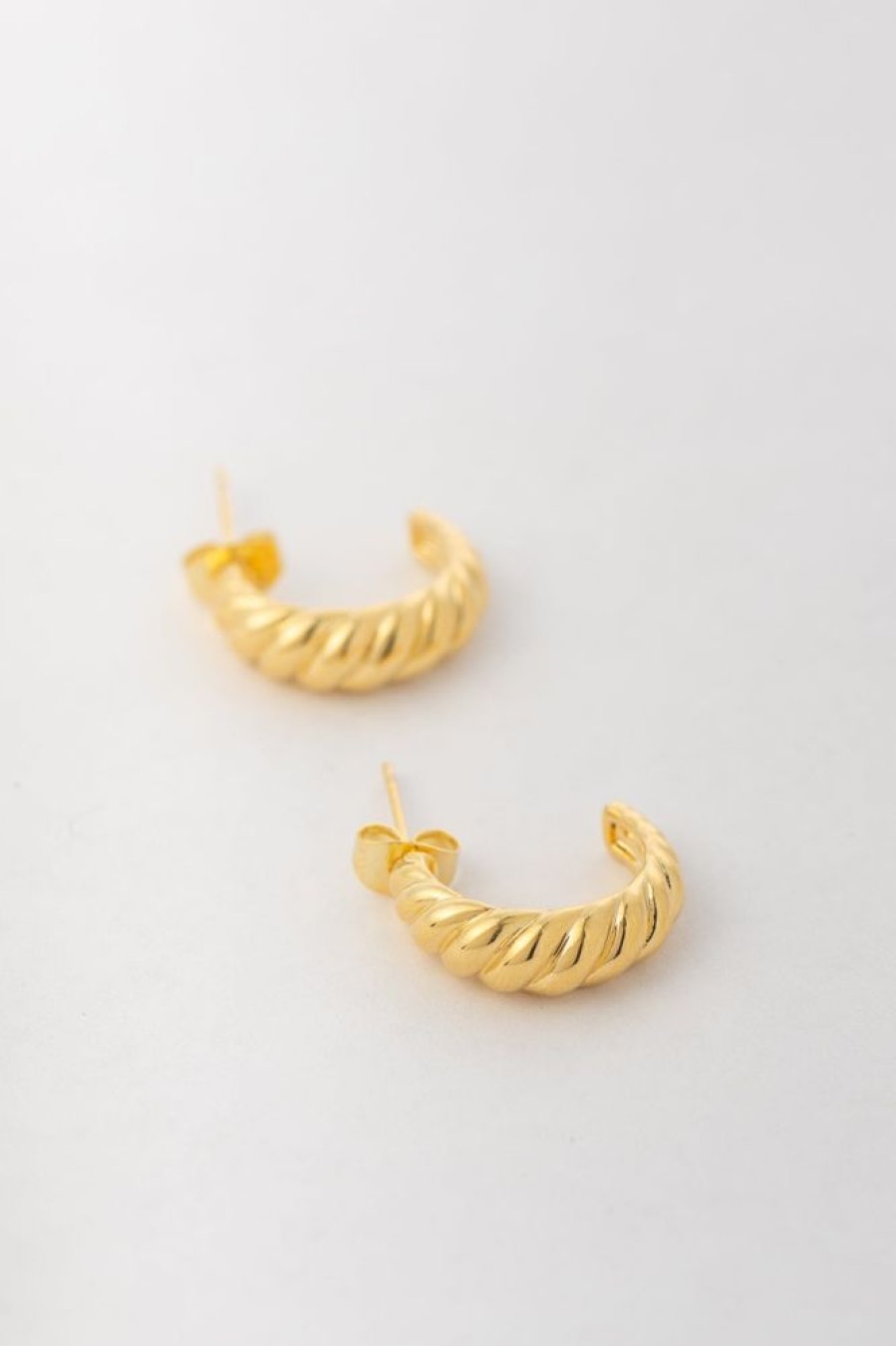 Lane 201 Earrings | Gold Twisted Rope Hoop