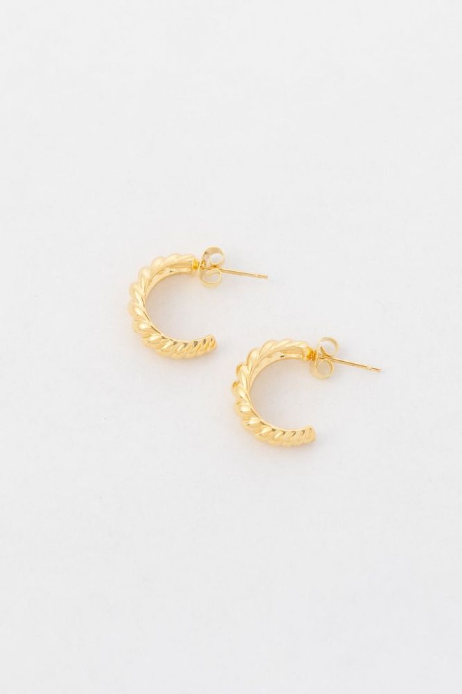 Lane 201 Earrings | Gold Twisted Rope Hoop