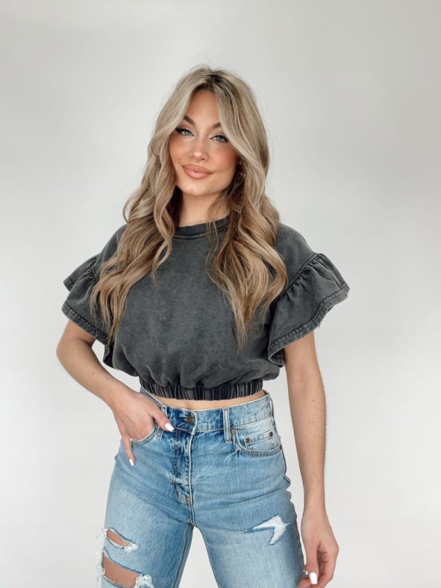 Lane 201 | Washed Out Ruffle Top