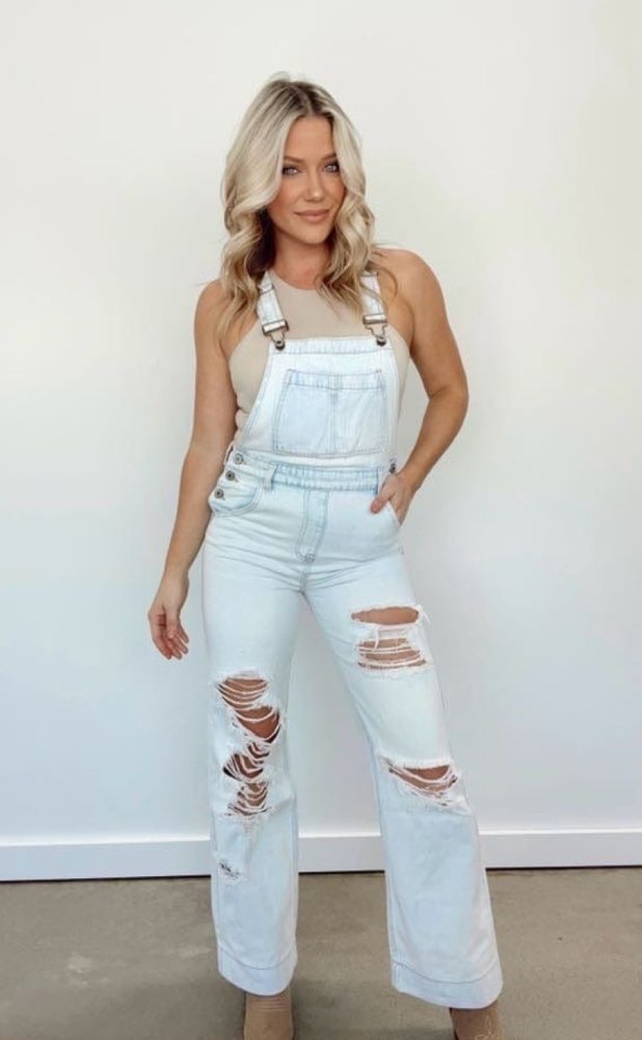 Lane 201 | Wide Leg Denim Overalls