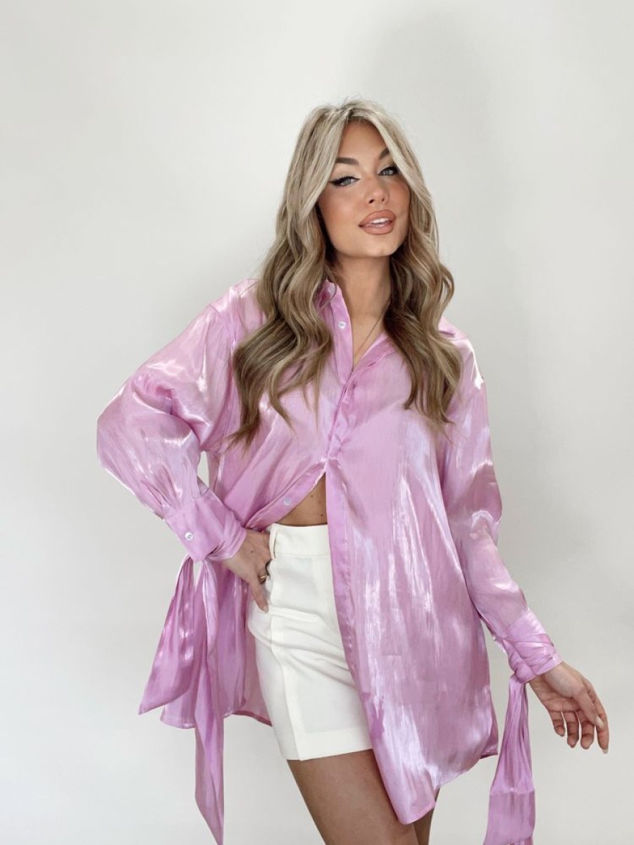 Lane 201 | Lilac Shimmer Button Down Top