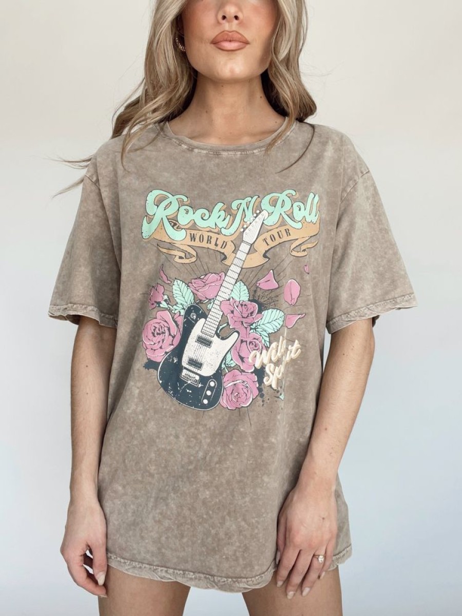 Lane 201 | Mocha Rock N Roll Graphic Tee