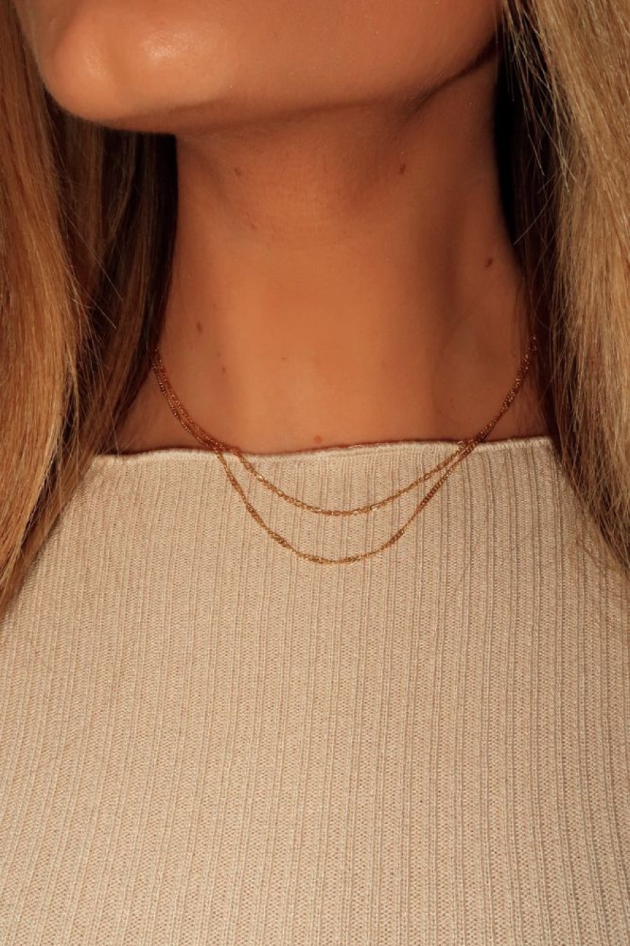 Lane 201 Necklaces | 18K Gold Plated Double Layer Necklace