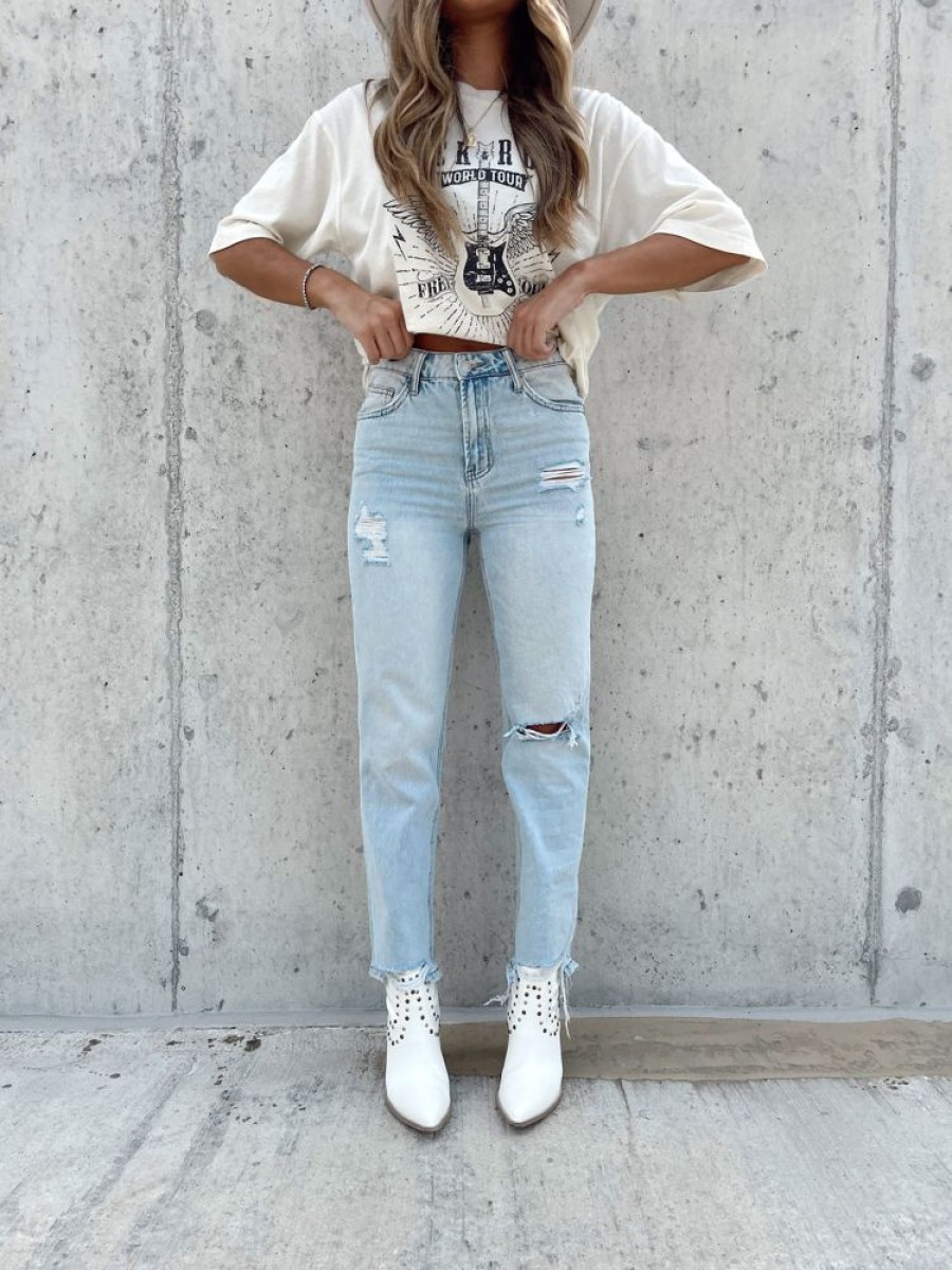 Lane 201 | Light Wash Boyfriend Denim