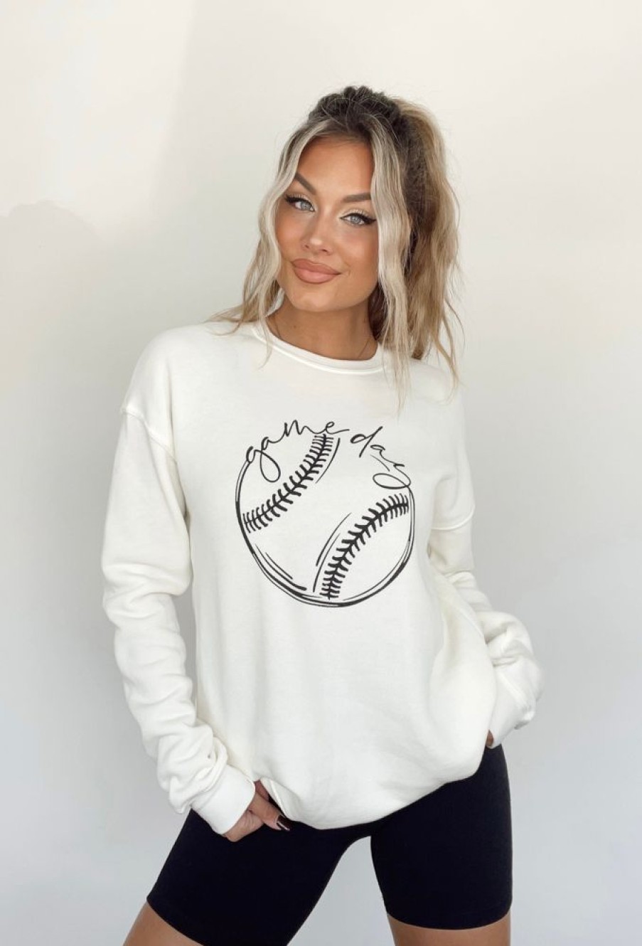 Lane 201 | White Baseball Crewneck