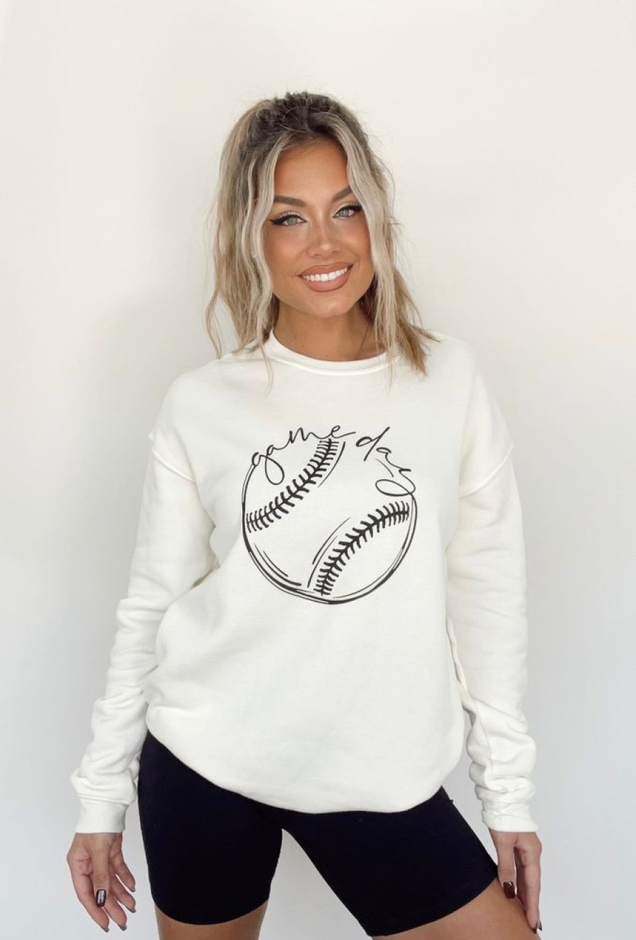 Lane 201 | White Baseball Crewneck