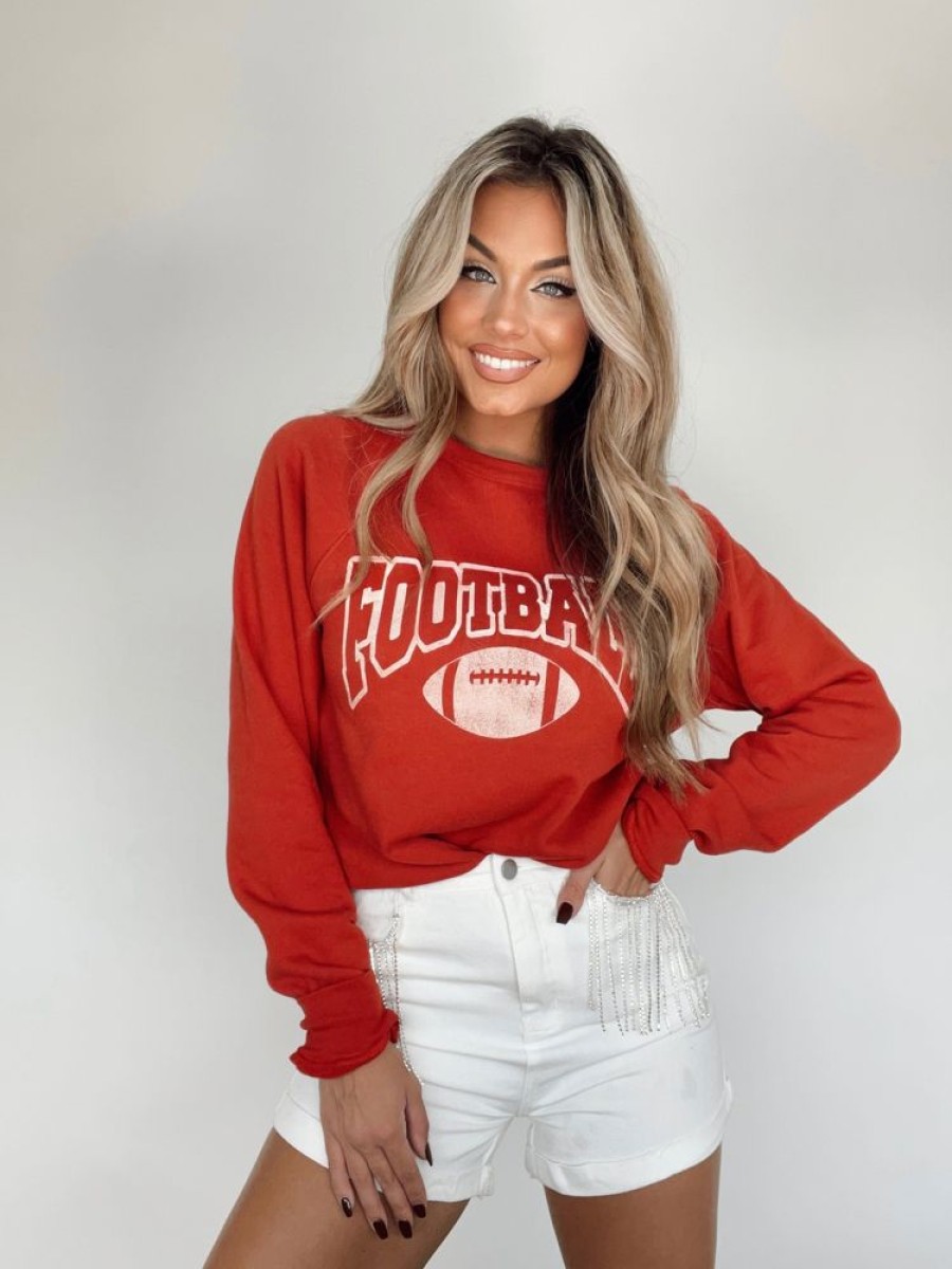 Lane 201 | Red Football Crewneck