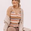 Lane 201 | Mauve Striped Button Cami Sweater