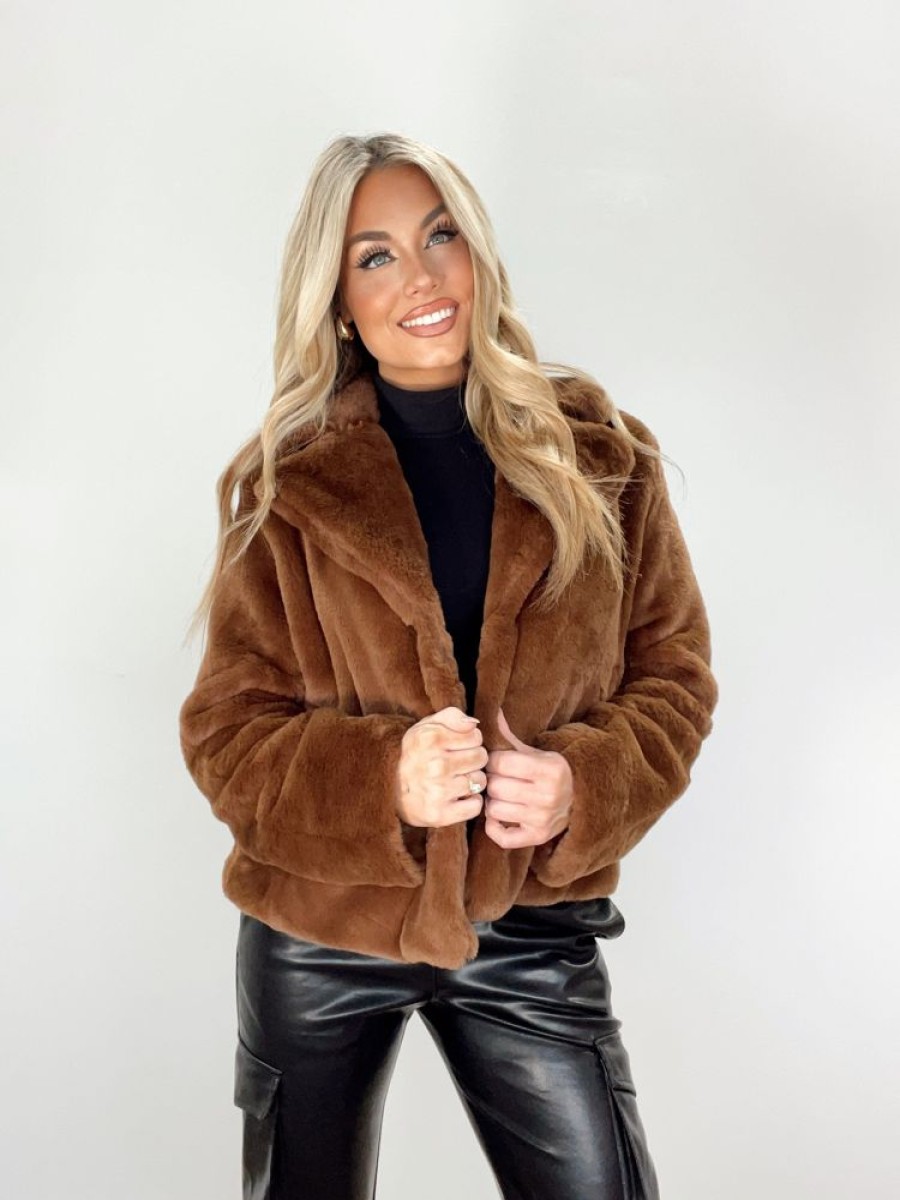 Lane 201 | Chocolate Faux Fur Jacket