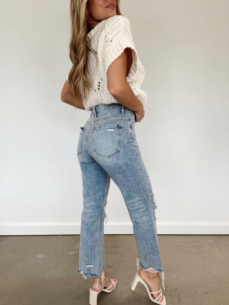 Lane 201 | Vintage Wash Cropped Straight Denim