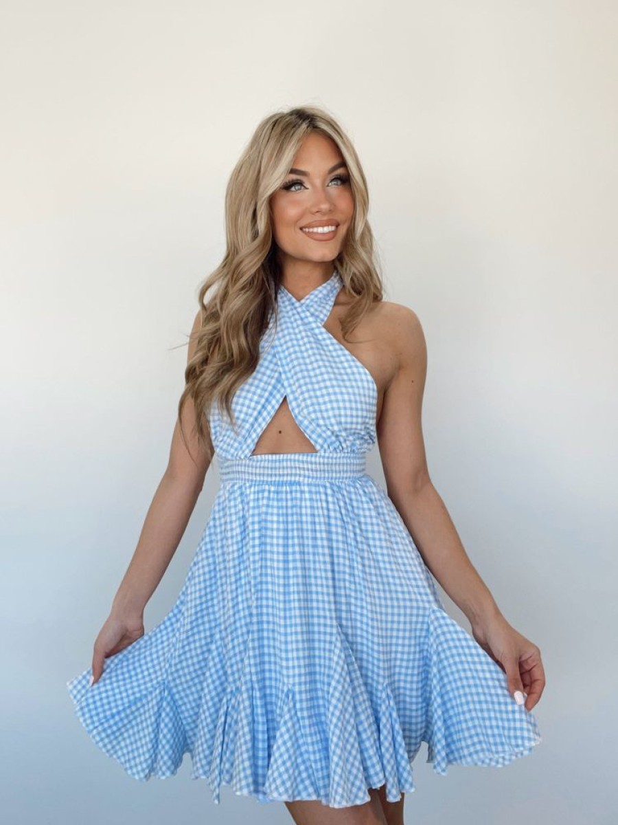 Lane 201 | Blue Checkered Charm Dress