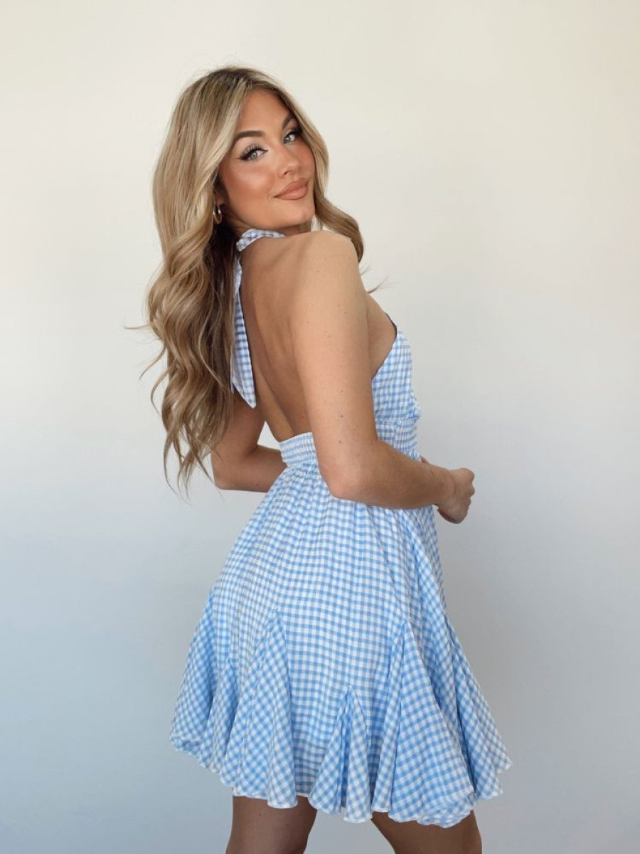 Lane 201 | Blue Checkered Charm Dress