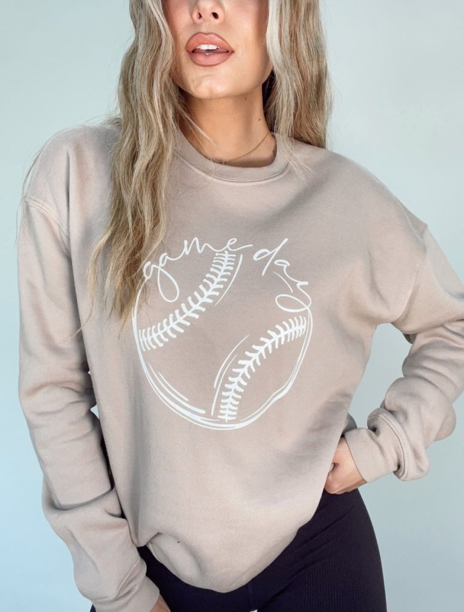 Lane 201 | Tan Baseball Crewneck