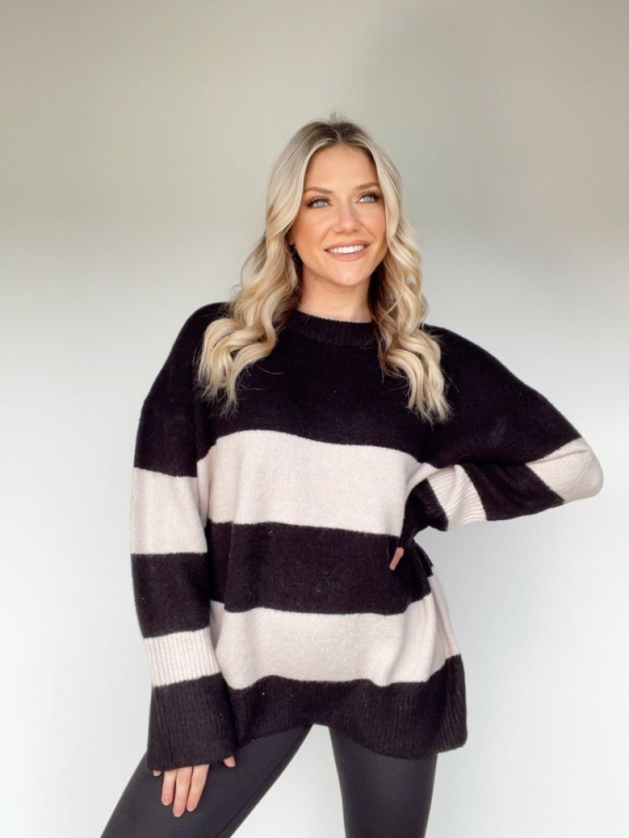 Lane 201 | Oversized Striped Knit Sweater