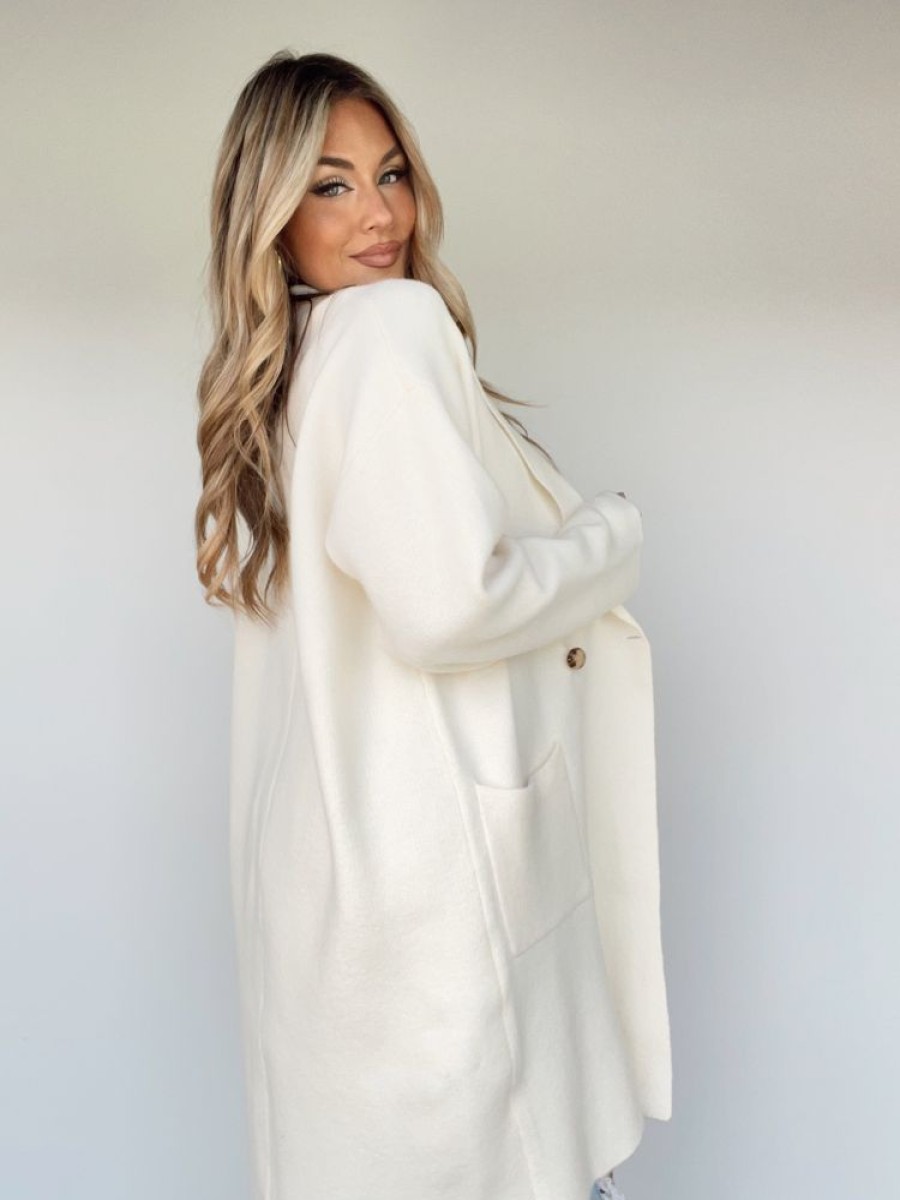 Lane 201 | White Christmas Sweater Coat