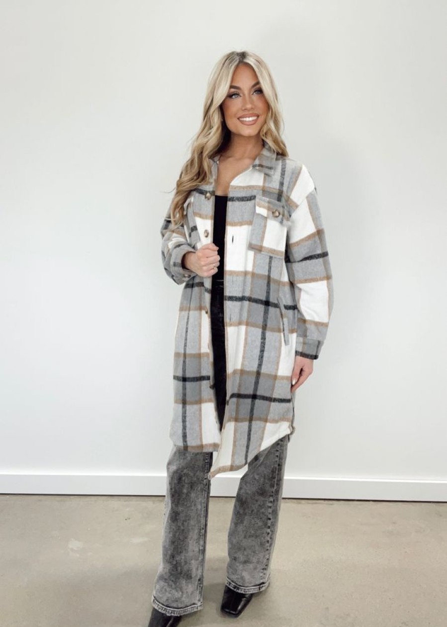 Lane 201 | Plaid Long Shacket