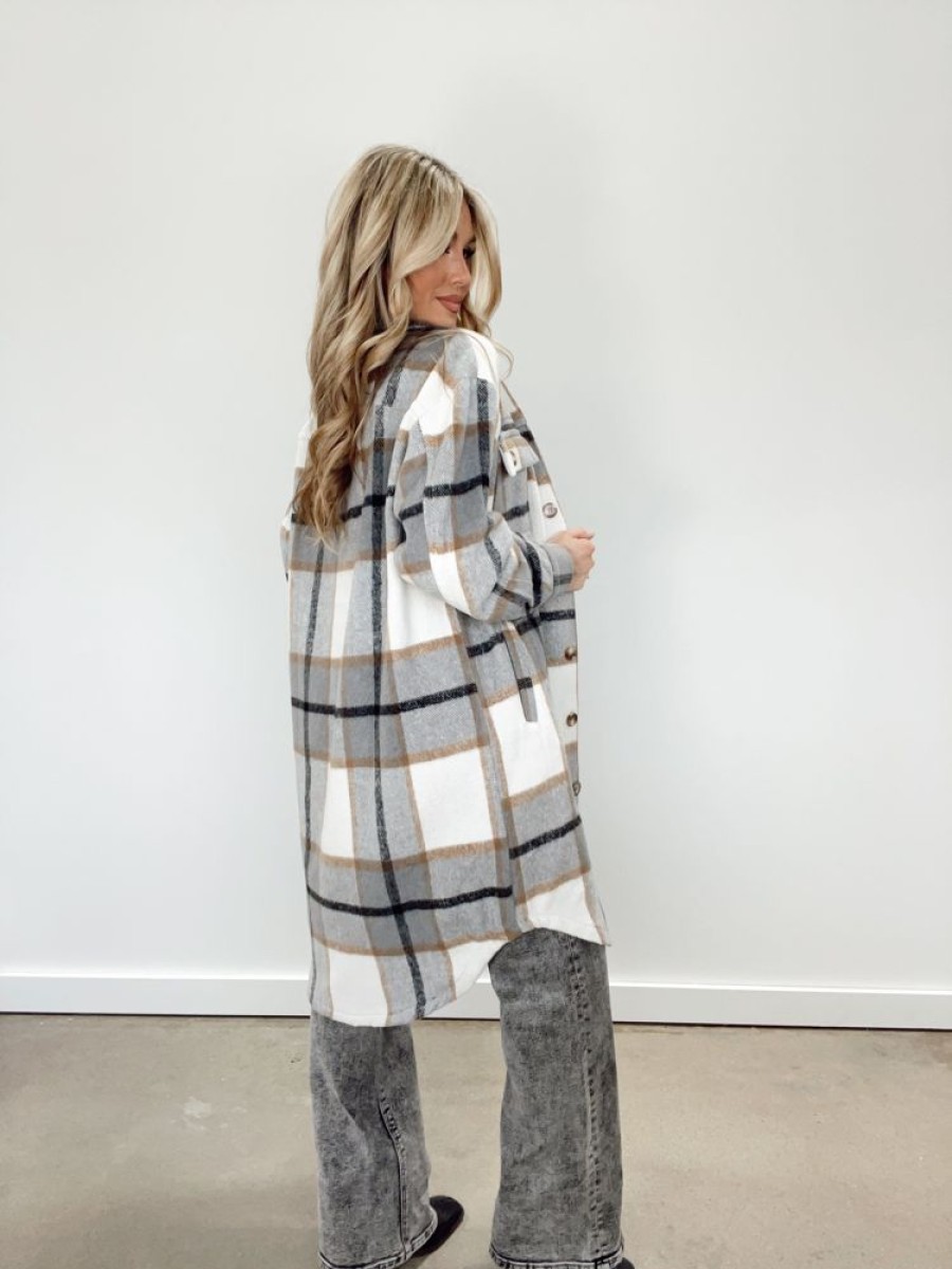 Lane 201 | Plaid Long Shacket