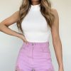 Lane 201 | Lilac Denim Shorts