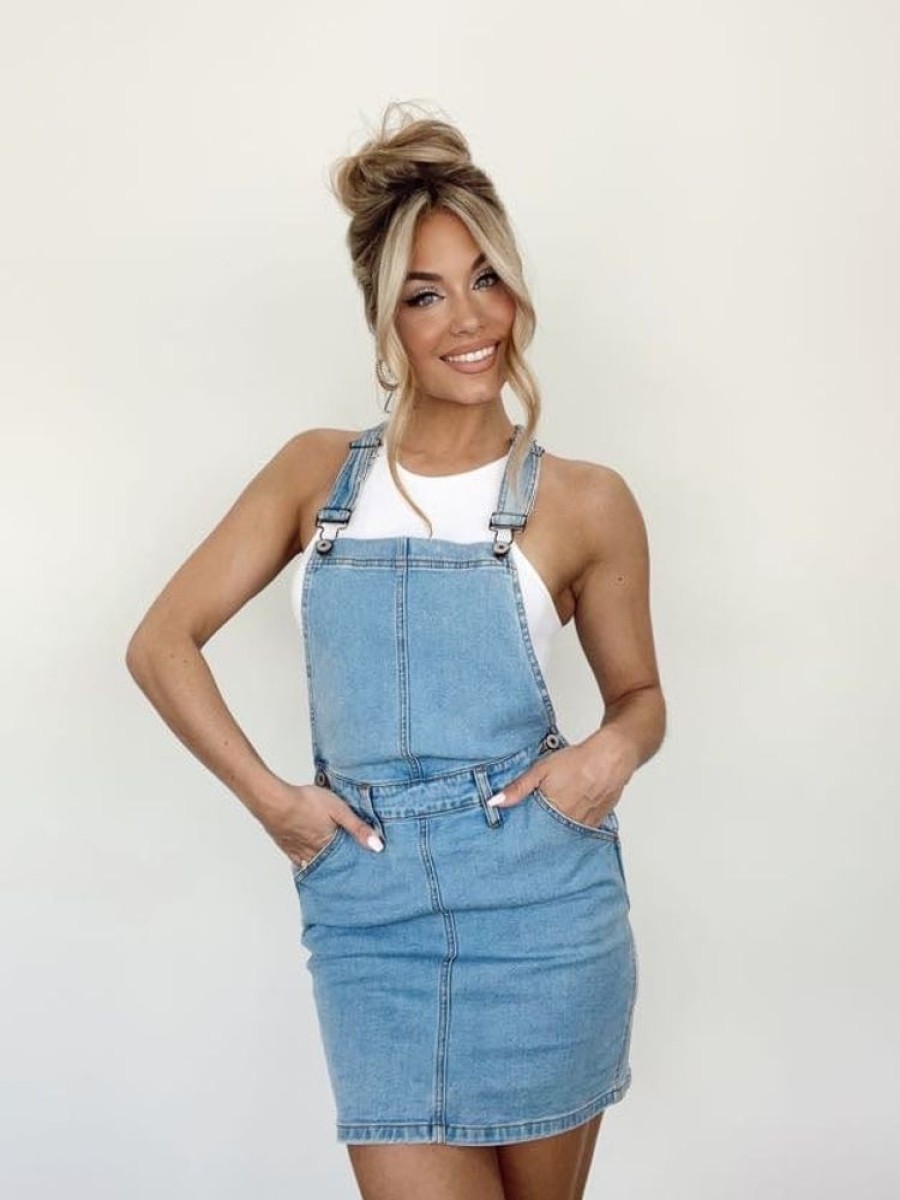 Lane 201 | Light Denim Overall Dress