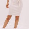 Lane 201 | Cream Ribbed Midi Skirt