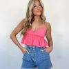 Lane 201 | Pink Peplum Tank