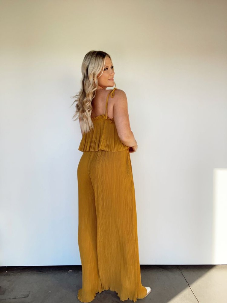 Lane 201 | Mustard Pleated Jumpsuit