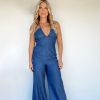 Lane 201 | Chambray Halter Jumpsuit