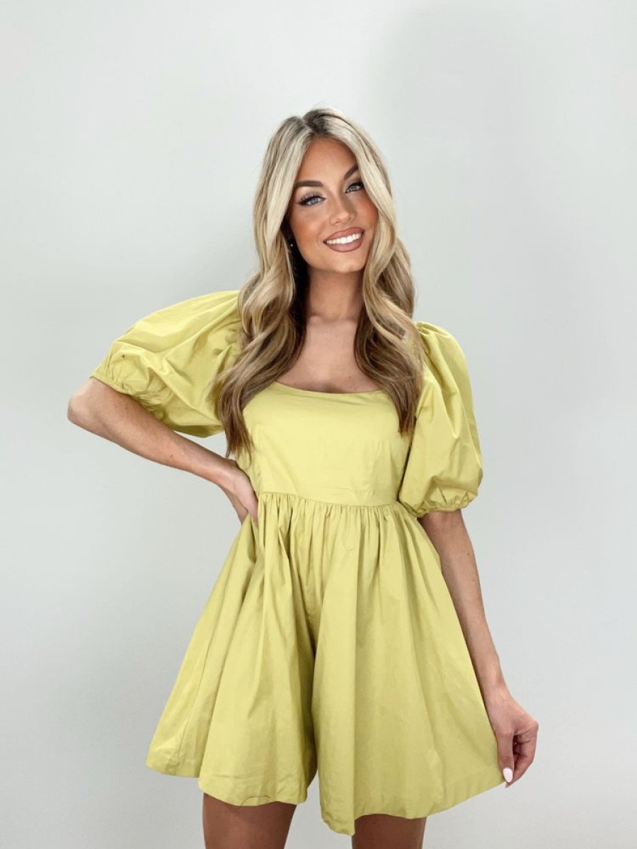 Lane 201 | Lime Babydoll Romper