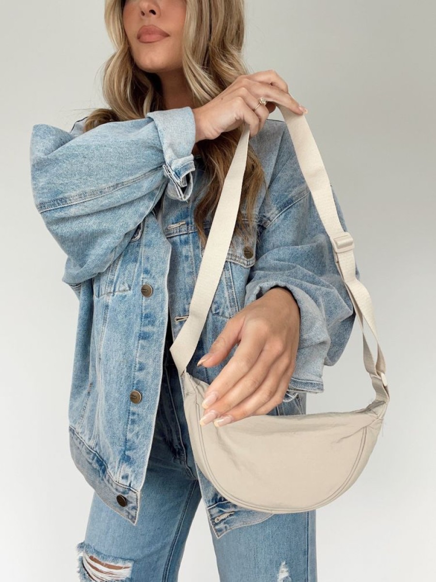 Lane 201 | Beige Crescent Bag