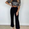 Lane 201 | Black Rhinestone Fringe Pants